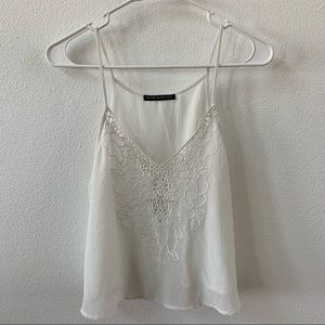 Brandy Melville Ivory Lace Spaghetti Strap Top